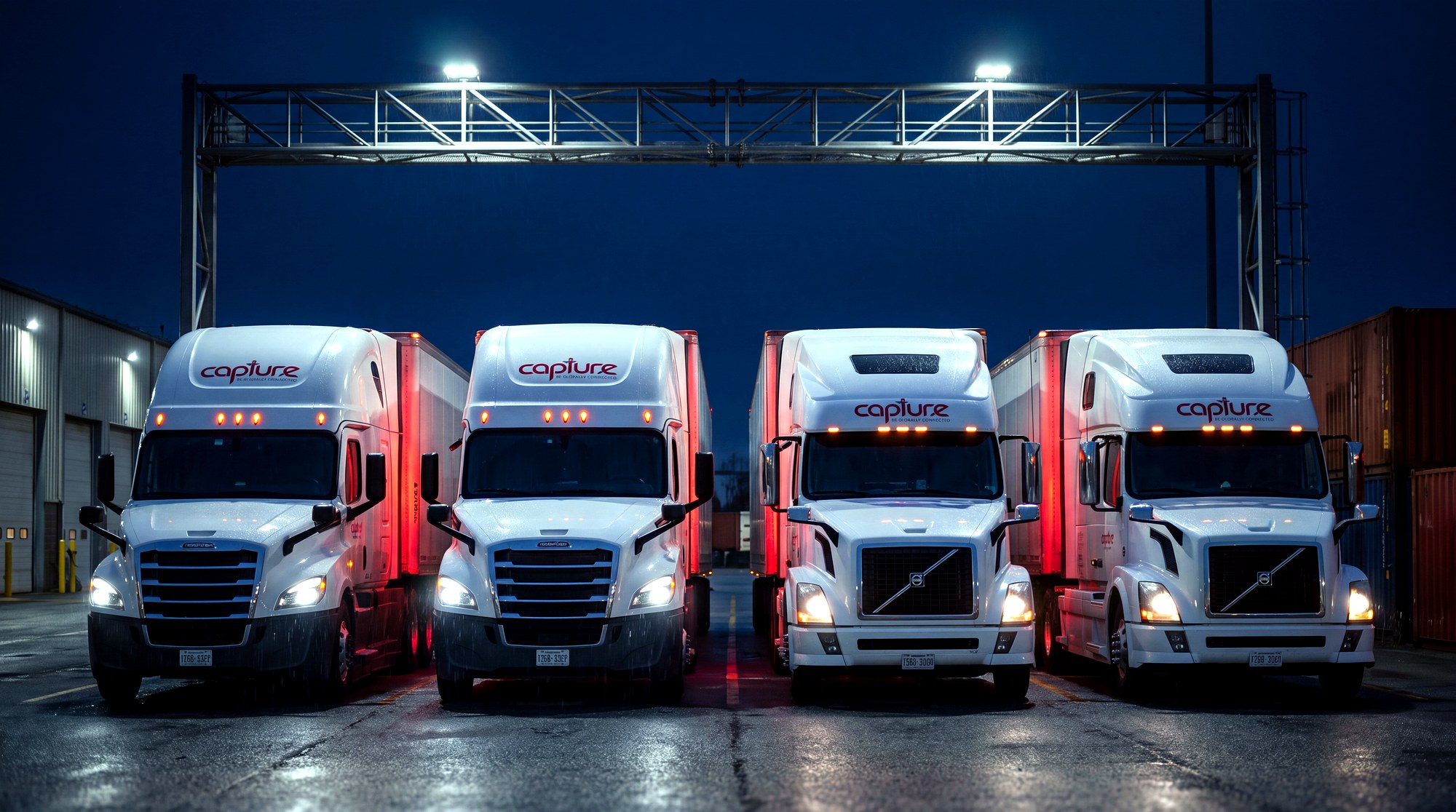 Capture Logistics fleet lined up in the yard